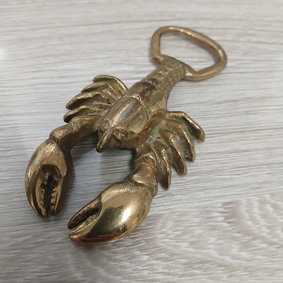 Vintage brass lobster bottle opener Bar Tool Barware - Picture 2 of 7